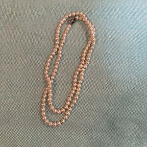 Cream Long-Strand Pearl Necklace Classic Design